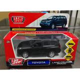 Машина металл TOYOTA PRADO матовая 12 см, двери, багаж, инерц, черный, кор. Технопарк 