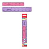 Набор из 2 пластиковых линеек ErichKrause Glitter, (15см, 20см), ассорти из 2 цветов, во флоупаке
