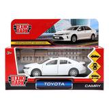 Машина металл TOYOTA CAMRY длина 12 см, двери, багажн, инерц, белый, кор. Технопарк 
