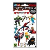 Тату в пакете (1 лист) супер герои vs майнкрафт МУЛЬТИ АРТ