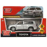 Машина металл TOYOTA LAND CRUISER 12,5 см, двери, инерц, серебристый , кор. Технопарк