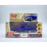 Машина металл ваз-2107 длина 12 см, двери, багаж, инерц, темно-синий, кор. Технопарк