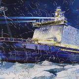 Melograno Пазл TRANSPORT. Корабль 120 деталей, размер 23 х 16см, средний размер детали 2 см