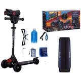 Самокат трехколесный с бластером, бластер на аккумуляторе: lithium,72V, 1500mAh, колеса PU светящие