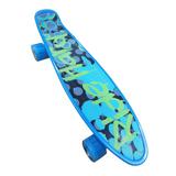 Скейтборд пластиковый с принтом, широкие колеса PU со светом, стойка: алюминиевая, размер платформы:
