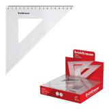 Угольник пластиковый ErichKrause Clear, 45°/16см, прозрачный (в коробке-дисплее по 30 шт)