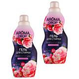 AROMA DROP Гель для стирки+кондиционер Aromatherapy Цветочный микс 1000 г 2шт