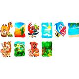 Melograno Пазл ANIMALS. Среда обитания 5 животных, каждый пазл из 2 х деталей, размер одной карточки 10 х 6 размер 1 детали 5 х 6 см. Всего 10 пазлов