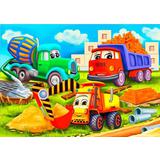 Melograno Пазл TRANSPORT. Строительная техника 18 деталей, размер 23 х 16 см, средний размер детали 5,5см