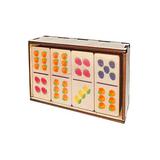 Домино деревянное Десятое королевство Фрукты и ягоды 28 фишек 50х25мм