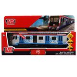 Модель металл свет-звук ВАГОН МЕТРО 18,5 см, двери, инерция, сер, кор. Технопарк