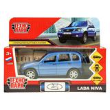 Машина металл LADA NIVA 12 см, двери, багаж, инерц, синий, кор. Технопарк 