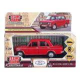 Машина металл ВАЗ-2106 13 см, двери, багаж, красный, Технопарк