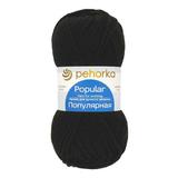 Пряжа ПЕХОРКА Популярная 133м/100г цвет 02-Черный