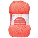Пряжа ПЕХОРКА Всесезонная 320м/100г цвет 396-Настурция