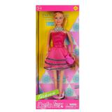 Кукла Defa Lucy Модница в ярко-розовом платье с серебристо-черными полосками 29 см