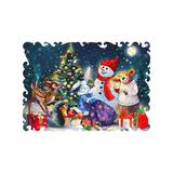 Melograno Пазл ANIMATION. Новый год в лесу 100 деталей, размер 16 х 23 см, средний размер детали 2,5 см