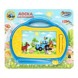 Доска для рисования СИНИЙ ТРАКТОР магнитная ч/б на блистере ИГРАЕМ ВМЕСТЕ 