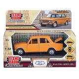 Машина металл ВАЗ-2106 13 см, двери, багаж, оранжевый, Технопарк 