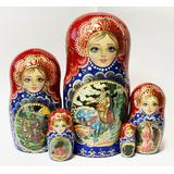 Матрешка 5 в 1 большая Сувенирная (По мотивам Руссских народных сказок, Эскизы 18 )