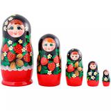 Матрешка 5 в 1 средняя (Ягодки, Эскиз 11, Клубничка)