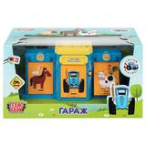 Игрушка пластик ворота с 1 машинкой, СИНИЙ ТРАКТОР, кор. Технопарк 