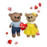 ABtoys Love is... Мишки вязанные мальчик и девочка, 25см