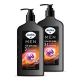 AURA Men Гель для душа 3в1 Энергия Спорта флакон/дозатор 750мл 2шт