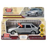 Машина металл ваз LADA 2114 15 см,св-з,откр 4 дв,баг,кап,инер,серебрист,кор. Технопарк 