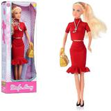 Кукла Defa Lucy Деловая девушка с сумочкой (красные юбка и кофта) 29 см