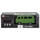 Машина р/у UAZ 452 буханка 25 см, свет, зеленый, кор. Технопарк 