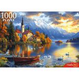 Пазлы 1000 Закат на озере Блед