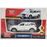 Машина металл chery tiggo 7 pro max 12см, двери, кап, баг, инер, белый, кор. Технопарк
