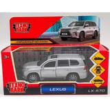 Машина металл LEXUS LX-570 длина 12 см, двери, баг, инерц, серебристый, кор. Технопарк